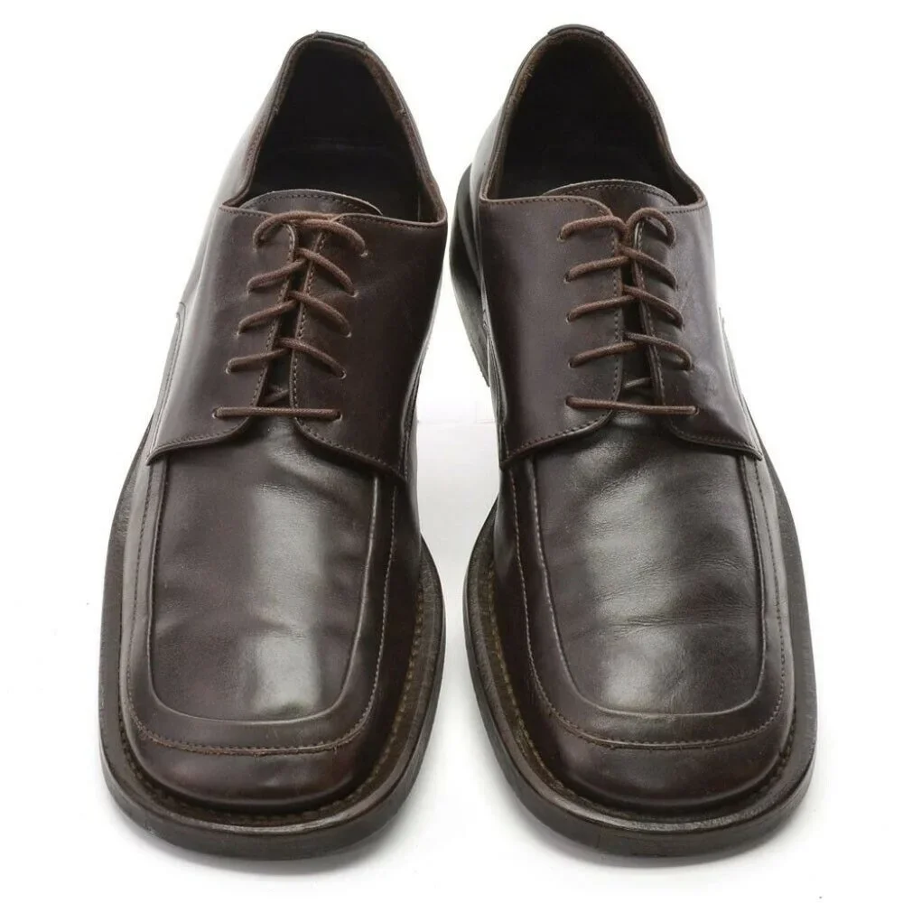 Men Via Spiga Brown Leather Blucher Oxfords 10 M